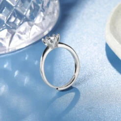 Wholesale Romantic Shiny Solid Color Sterling Silver GRA Inlay Moissanite Open Ring -Cheap Jewelry Store 1657639843963998208 1