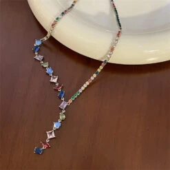 Elegant Luxurious Lady Geometric Copper Inlay Zircon Necklace -Cheap Jewelry Store 1658050174632726528