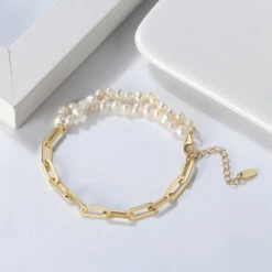Wholesale Elegant Simple Style Round Sterling Silver Beaded Plating 14K Gold Plated White Gold Plated Bracelets -Cheap Jewelry Store 1658715017387839488 1