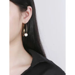 1 Pair Elegant Simple Style Solid Color Plating Inlay Sterling Silver Pearl Ear Studs -Cheap Jewelry Store 1659834260653215744