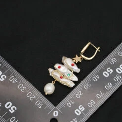 1 Pair Elegant Retro Geometric Star Freshwater Pearl Copper Drop Earrings -Cheap Jewelry Store 1659834377393278976