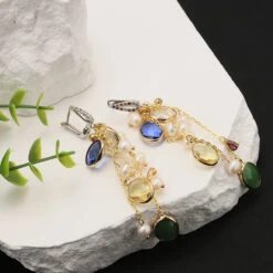 1 Pair IG Style Basic Modern Style Geometric Plating Inlay Freshwater Pearl Copper Zircon Drop Earrings -Cheap Jewelry Store 1659834518900707328