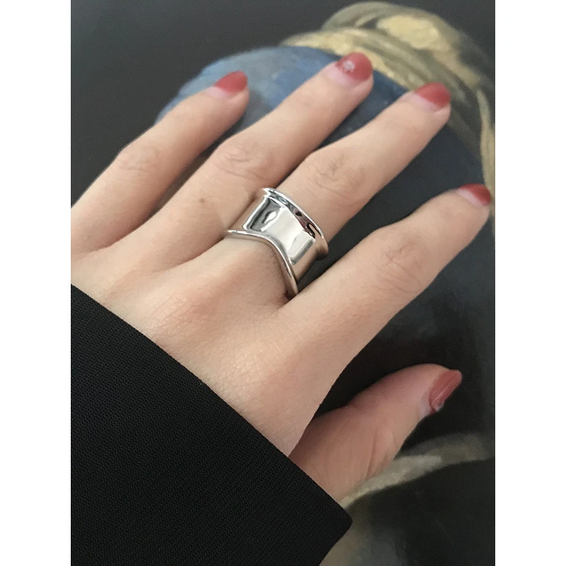 IG Style Simple Style Solid Color Sterling Silver Plating Open Ring 5 IG Style Simple Style Solid Color Sterling Silver Plating Open Ring - Image 3
