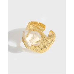 Casual Simple Style Irregular Sterling Silver Plating Pleated Inlay Crystal Open Ring -Cheap Jewelry Store 1659835154430038016 1