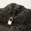 Elegant Lock Sterling Silver Plating White Gold Plated Pendant Necklace -Cheap Jewelry Store 1661276606062268416