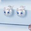 1 Pair Simple Style Cat Inlay Sterling Silver Zircon Ear Studs -Cheap Jewelry Store 1661278929387917312