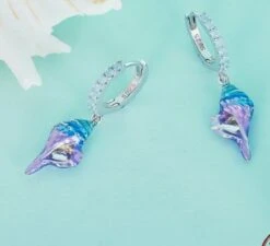 1 Pair Vacation Beach Conch Plating Sterling Silver Drop Earrings -Cheap Jewelry Store 1661285009291612160 1