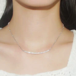 Simple Style Solid Color Sterling Silver Inlay Artificial Gemstones Necklace -Cheap Jewelry Store 1661576831440130048