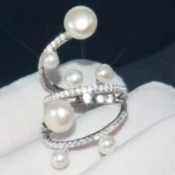 Classic Style Geometric Sterling Silver Inlay Freshwater Pearl Rings -Cheap Jewelry Store 1661576881553674240