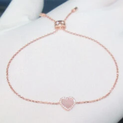Classic Style Heart Shape Sterling Silver Inlay Artificial Gemstones Bracelets -Cheap Jewelry Store 1661576914021781504 1