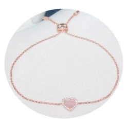 Classic Style Heart Shape Sterling Silver Inlay Artificial Gemstones Bracelets -Cheap Jewelry Store 1661576916068601856