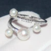 Solid Color Sterling Silver Pearl Inlay Zircon Rings -Cheap Jewelry Store 1661577000042762240