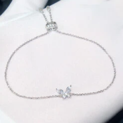 Simple Style Butterfly Sterling Silver Inlay Artificial Gemstones Bracelets -Cheap Jewelry Store 1661577058683326464