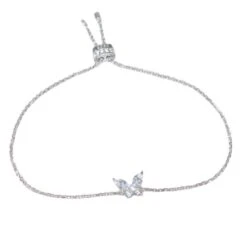 Simple Style Butterfly Sterling Silver Inlay Artificial Gemstones Bracelets -Cheap Jewelry Store 1661577058775601152