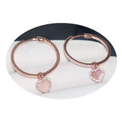 1 Pair Classic Style Heart Shape Inlay Sterling Silver Artificial Gemstones Earrings -Cheap Jewelry Store 1661577088995561472