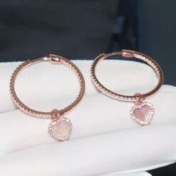 1 Pair Classic Style Heart Shape Inlay Sterling Silver Artificial Gemstones Earrings -Cheap Jewelry Store 1661577106842324992 1