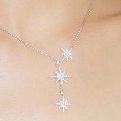 Classic Style Star Sterling Silver Inlay Artificial Gemstones Pendant Necklace -Cheap Jewelry Store 1661577170830626816