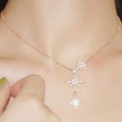Classic Style Star Sterling Silver Inlay Artificial Gemstones Pendant Necklace -Cheap Jewelry Store 1661577188492840960