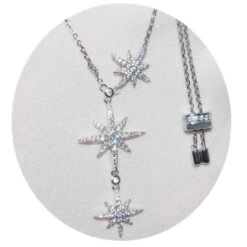 Classic Style Star Sterling Silver Inlay Artificial Gemstones Pendant Necklace -Cheap Jewelry Store 1661577195807707136