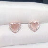 1 Pair Classic Style Heart Shape Inlay Sterling Silver Artificial Gemstones Ear Studs -Cheap Jewelry Store 1661577495679471616