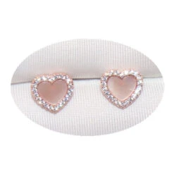 1 Pair Classic Style Heart Shape Inlay Sterling Silver Artificial Gemstones Ear Studs -Cheap Jewelry Store 1661577497986338816