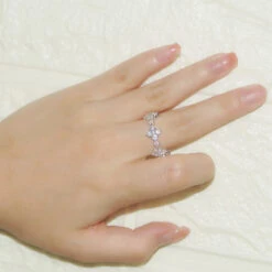 Casual Geometric Sterling Silver Inlay Artificial Gemstones Rings -Cheap Jewelry Store 1661577703054249984