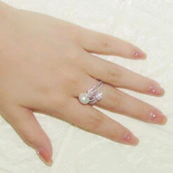 Classic Style Geometric Sterling Silver Inlay Artificial Pearls Open Ring -Cheap Jewelry Store 1661577760507826176