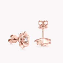 Sweet Flower Sterling Silver Moissanite Ear Studs In Bulk