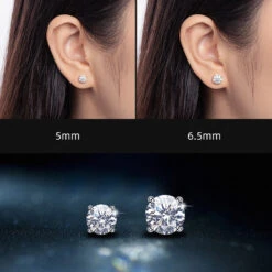 Simple Style Round Sterling Silver 18K Gold Plated Moissanite Ear Studs In Bulk -Cheap Jewelry Store 1661584325797351424
