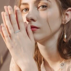 Simple Style Round Sterling Silver Moissanite Rings In Bulk -Cheap Jewelry Store 1661584344076128256