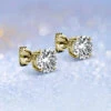 Simple Style Round Sterling Silver 18K Gold Plated Moissanite Ear Studs In Bulk -Cheap Jewelry Store 1661584376326131712