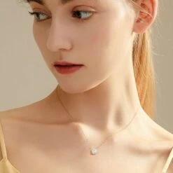 Modern Style Round Sterling Silver Moissanite Pendant Necklace In Bulk 11 Modern Style Round Sterling Silver Moissanite Pendant Necklace In Bulk -Cheap Jewelry Store 1661584464607842304 1