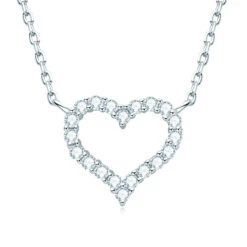 Modern Style Heart Shape Sterling Silver Moissanite Pendant Necklace In Bulk -Cheap Jewelry Store 1661584917009666048