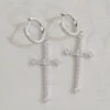 1 Pair Elegant Lady Cross Inlay Sterling Silver High Carbon Diamond White Gold Plated Drop Earrings 1 1 Pair Elegant Lady Cross Inlay Sterling Silver High Carbon Diamond White Gold Plated Drop Earrings -Cheap Jewelry Store 1661971677468299264