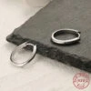 1 Pair Lady Simple Style Classic Style Oval Plating Sterling Silver White Gold Plated Earrings -Cheap Jewelry Store 1661985195844308992