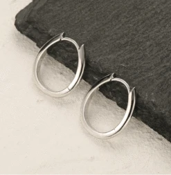 1 Pair Lady Simple Style Classic Style Oval Plating Sterling Silver White Gold Plated Earrings 9 1 Pair Lady Simple Style Classic Style Oval Plating Sterling Silver White Gold Plated Earrings -Cheap Jewelry Store 1661985303944105984