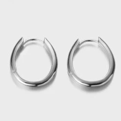 1 Pair Lady Simple Style Classic Style Oval Plating Sterling Silver White Gold Plated Earrings 8 1 Pair Lady Simple Style Classic Style Oval Plating Sterling Silver White Gold Plated Earrings -Cheap Jewelry Store 1661985354288336896