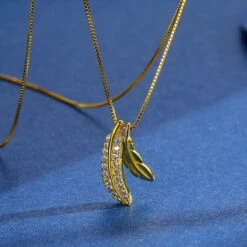 Casual Simple Style Leaf Sterling Silver Plating Inlay Zircon Necklace -Cheap Jewelry Store 1662278880452546560