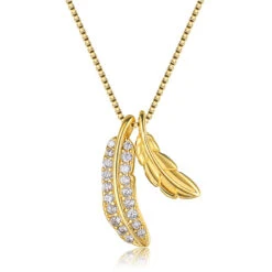 Casual Simple Style Leaf Sterling Silver Plating Inlay Zircon Necklace -Cheap Jewelry Store 1662278882985906176