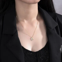 Casual Simple Style Leaf Sterling Silver Plating Inlay Zircon Necklace -Cheap Jewelry Store 1662278883078180864