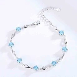 Glam Simple Style Round Rhombus Sterling Silver Inlay Crystal Bracelets -Cheap Jewelry Store 1662279561255194624 1