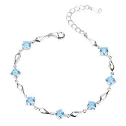 Glam Simple Style Round Rhombus Sterling Silver Inlay Crystal Bracelets -Cheap Jewelry Store 1662279565713739776