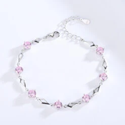 Glam Simple Style Round Rhombus Sterling Silver Inlay Crystal Bracelets -Cheap Jewelry Store 1662279566414188544