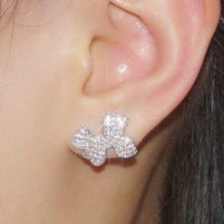 1 Pair Elegant Shiny Bow Knot Inlay Sterling Silver Zircon Ear Studs -Cheap Jewelry Store 1662336736904220672