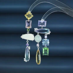 1 Pair Modern Style Geometric Asymmetrical Inlay Copper Zircon Drop Earrings -Cheap Jewelry Store 1663019587387658240