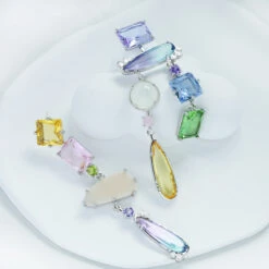 1 Pair Modern Style Geometric Asymmetrical Inlay Copper Zircon Drop Earrings -Cheap Jewelry Store 1663019591296749568