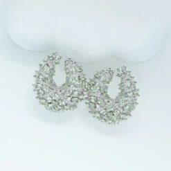 1 Pair Modern Style U Shape Irregular Inlay Copper Zircon Ear Studs -Cheap Jewelry Store 1663019620862398464