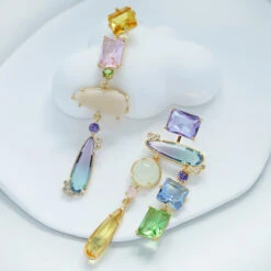 1 Pair Modern Style Geometric Asymmetrical Inlay Copper Zircon Drop Earrings -Cheap Jewelry Store 1663019675803586560 1