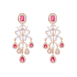 1 Pair Glam Simple Style Water Droplets Flower Inlay Copper Zircon Drop Earrings -Cheap Jewelry Store 1663019884927389696