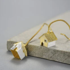 1 Pair Cute Novelty House Plating Sterling Silver Drop Earrings -Cheap Jewelry Store 1663093933649039360